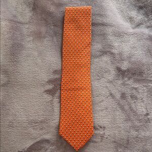 Jos. A. Bank Vibrant Orange Tie with Bird Pattern
